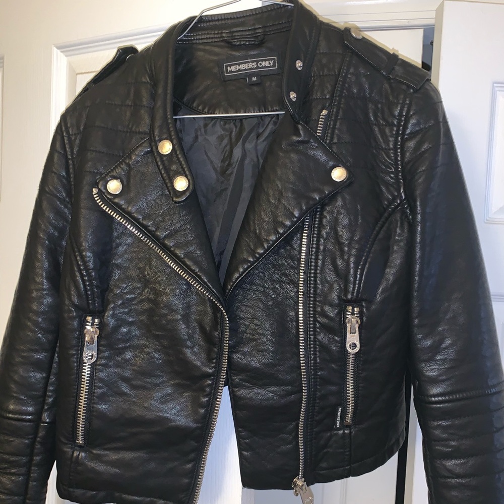 Black faux leather jacket